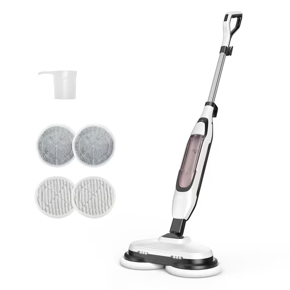 CONCETTA Hard Floor Steam Mop with Dual Cleaning Heads, 3 Steam Modes, LED Headlights