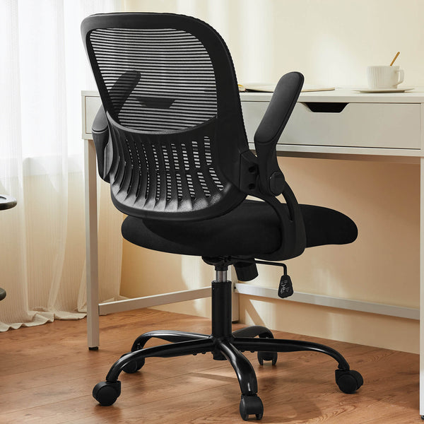 CONCETTA Office Computer Desk Chair-Ergonomic Chair with Wheels, Comfortable Lumbar Support, Comfy Flip-up Arms for Home, Office