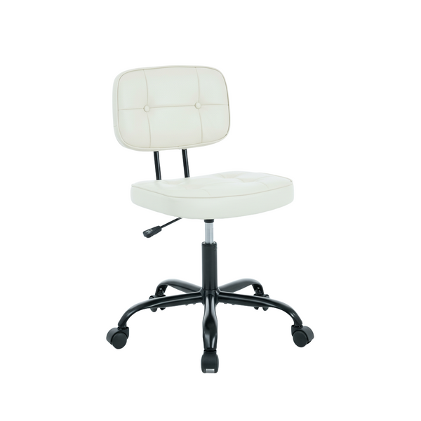 CONCETTA Ergonomic Home Office PU Leather Desk Chair, Small Space, Thickened Cushion, Armless Rolling Chair for Adults