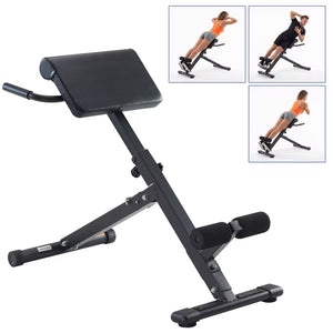 SHOUFTW Roman Chair, Adjustable Back Extension Machine for All-in-One Body Workout, Foldable Home Gym Hyperextension Bench for Posterior Chain and Core Muscles, 264lb Weight Capacity