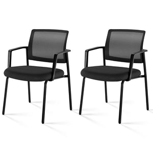CONCETTA Mesh Back Arm Upholstered Fabric, Sturdy Metal Stacking Chairs, Easy to Use and Store, Outdoor and Indoor, for Home