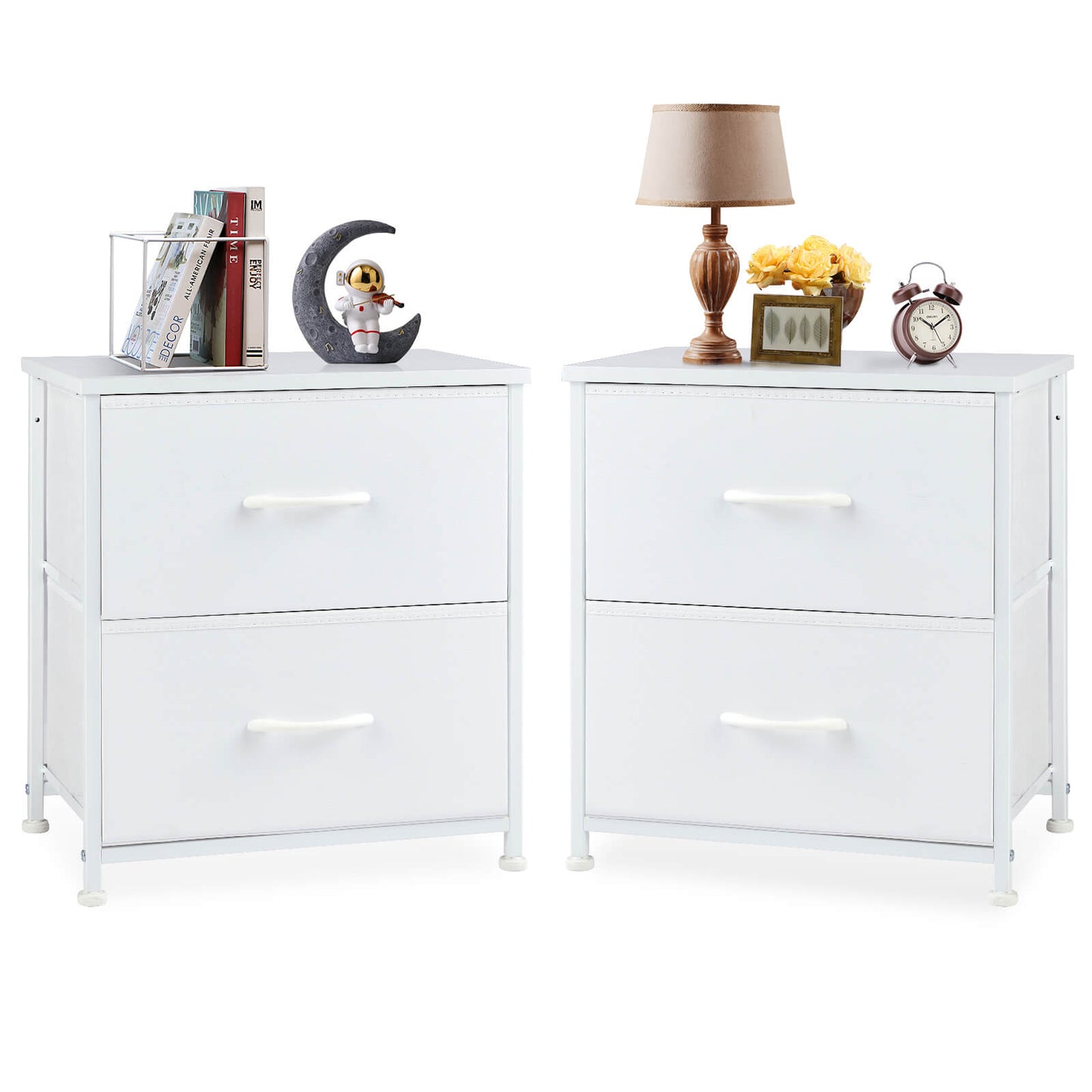CONCETTA 2 Piece Nightstand Set - 2 Storage Drawers, Bedside Furniture End Table, Suitable for Living Room, Bedroom, Closet