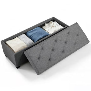 CONCETTA Versatile Storage Ottoman Bench, Tufted Upholstered End of Bed Chest, Foot Rest with Legs, Ample Capacity for Living Room, Entryway