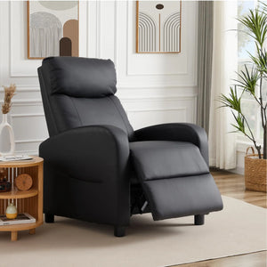 CONCETTA Recliner Chair for Living Room, Comfortable Fabric Home Theater Seat with Lumbar Support, Push Back Design, Overstuffed Cushion, No Massage