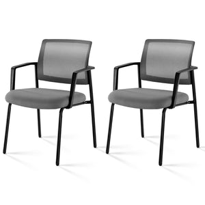 CONCETTA Mesh Back Arm Upholstered Fabric, Sturdy Metal Stacking Chairs, Easy to Use and Store, Outdoor and Indoor, for Home
