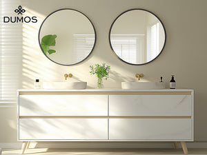 CONCETTA 28-Inch Round Wall-Mounted Mirror, Made Of High-Quality Aluminum, With a Clear And Bright Mirror Surface, Equipped With a Convenient Hook