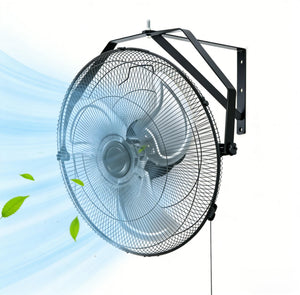 SHOUFTW Wall Mount Industrial Fan, Oscillating 3-Speed High Velocity Fan for Garage, Workshop, Warehouse, Black