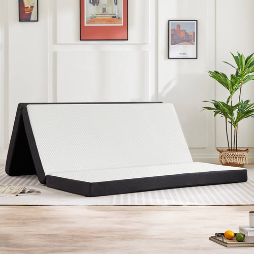CONCETTA Folding Mattress,Tri-Fold Memory Foam Mattress, Foldable Mattress Topper with Washable Cover