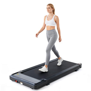 Compact Walking Treadmill for Small Spaces, Quiet Under-Desk Walking Pad with Remote, Slim Portable Design for Home Office Workouts, LED Display, Easy to Store,Black