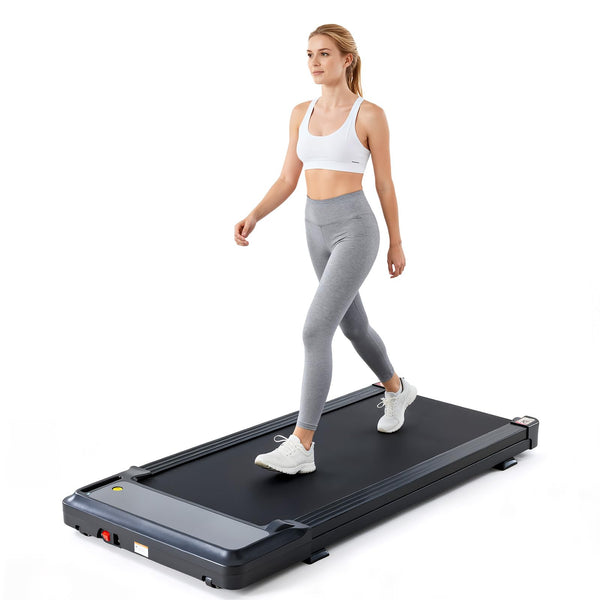 Compact Walking Treadmill for Small Spaces, Quiet Under-Desk Walking Pad with Remote, Slim Portable Design for Home Office Workouts, LED Display, Easy to Store,Black
