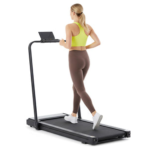 Foldable Walking Treadmill with Handrails, 2-in-1 Quiet Under Desk Treadmill for Home Office, Remote Control, LED Display, Black