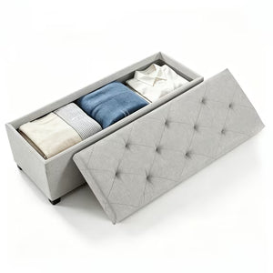 CONCETTA Versatile Storage Ottoman Bench, Tufted Upholstered End of Bed Chest, Foot Rest with Legs, Ample Capacity for Living Room, Entryway