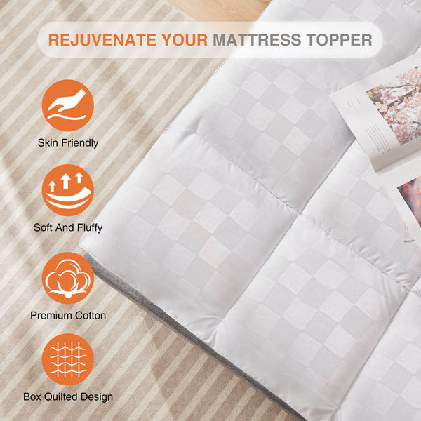 CONCETTA Mattress Topper Twin, Extra Thick Bed Topper for Hot Sleepers