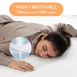JOINSUN Mattress Protector, Fitted Deep Pocket Bed Cover Soft and Skin-Friendly
