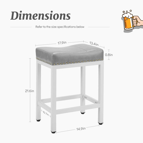 CONCETTA Saddle Bar Stool Kitchen Stools, Sturdy Steel Frame