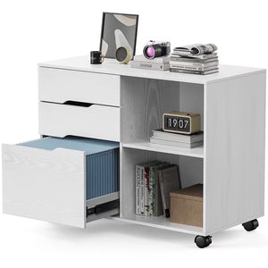 CONCETTA 3 Drawer Mobile File Cabinet with Lock, Under Desk File Storage for Home Office